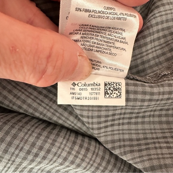 Columbia Declination Trail Shirt S Grey Button Front Short Sleeve Outdoor Hiking - Picture 13 of 13